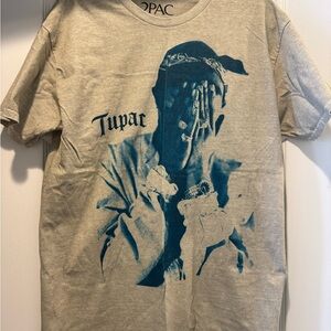 2PAC Graphic T-Shirt in Beige and Blue